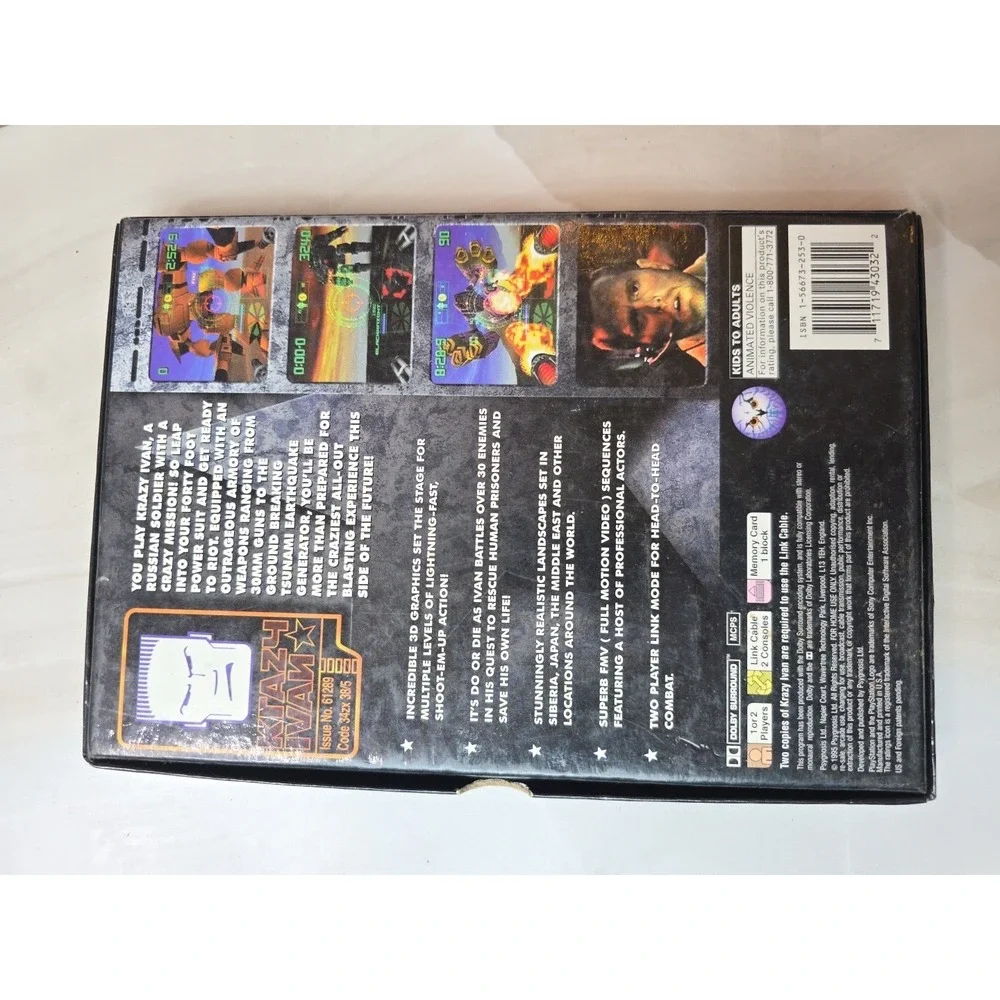 Krazy Ivan Sony PlayStation PS1 1996 Psygnosis Long Box NTSC SCUS-94303 Retro H1